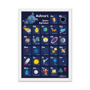 OKIDO Personalised Space Print - Dark Blue